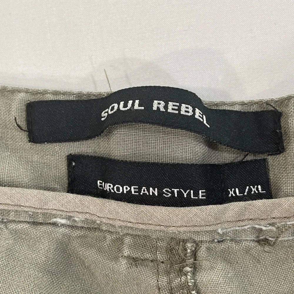 Soul Rebel‎ European Style Cargo Shorts Mens XL Olive Green Multi Pocket